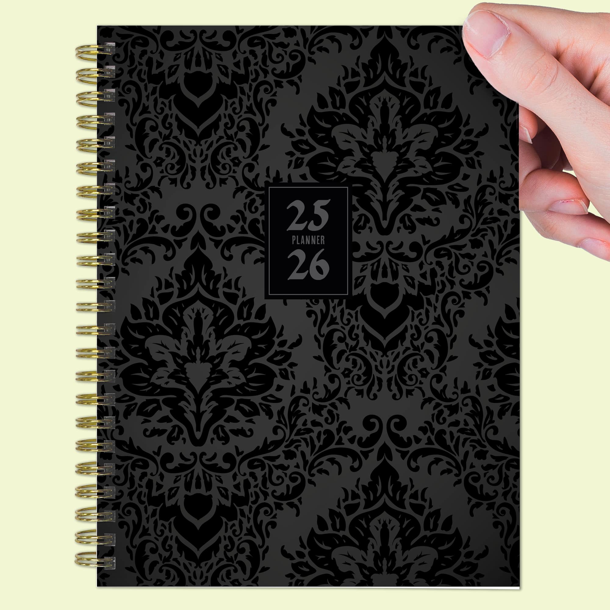 TF Publishing 2025-2026 Black Velvet Medium Weekly/Monthly Planner